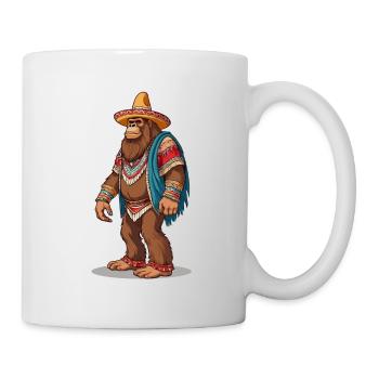 Mexican Bigfoot Sasquatch With Sombrero - Mug - white - Right