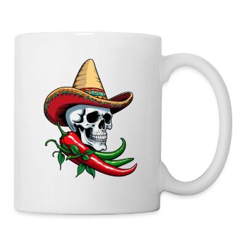 Aesthetic Chili Skull Design Mexikanisch Style - Tasse - Weiß - Rechts