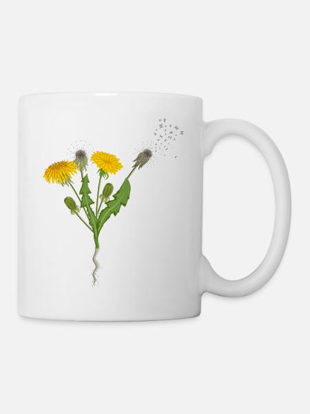 Löwenzahn Pusteblumen Schmetterlinge - Tasse - Weiß
