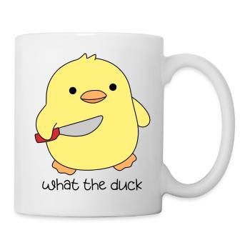 funny duck quote what te duck with knife - Mug - white - Right