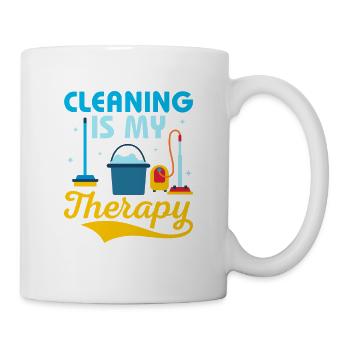 Le nettoyage est ma thérapie Nettoyeur d’entretien ménager - Mug blanc - blanc - Droite