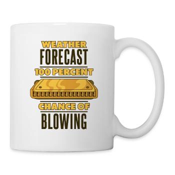 Prévisions météorologiques 100% de chances de souffler la bouche - Mug blanc - blanc - Droite