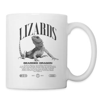 Dragon barbu Streetwear gardien de lézard - Mug blanc - blanc - Droite