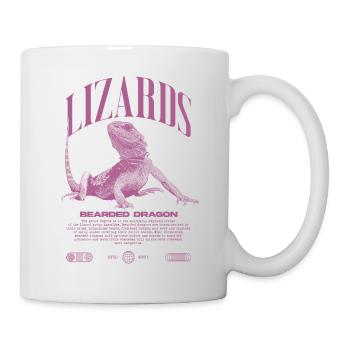 Dragon barbu Streetwear gardien de lézard - Mug blanc - blanc - Droite