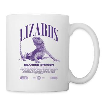 Dragon barbu Streetwear gardien de lézard - Mug blanc - blanc - Droite