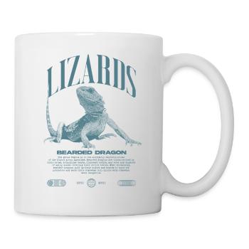 Dragon barbu Streetwear gardien de lézard - Mug blanc - blanc - Droite
