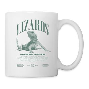 Dragon barbu Streetwear gardien de lézard - Mug blanc - blanc - Droite