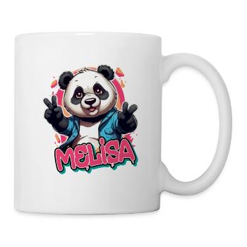 MELISA - Beau nom de fille avec un panda cool - Mug blanc - blanc - Droite