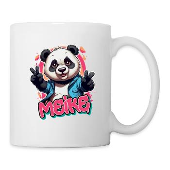 MEIKE - Schöner Mädchen Name mit coolem Panda - Tasse - Weiß - Rechts