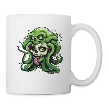 drôle cool tentacule pieuvre crâne dame - Mug blanc - blanc - Droite