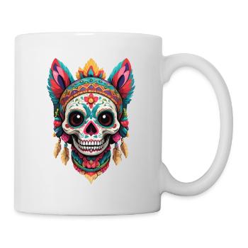 Esthétique emblématique du chat Sugar Skull Mexico - Mug blanc - blanc - Droite