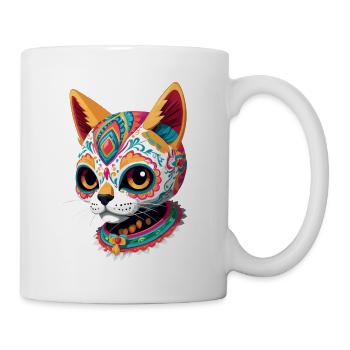 Sugar Skull Cat Mexican Holiday - Mug - white - Right