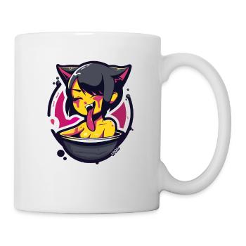 Anime kitten girl at bath day - Mug - white - Right