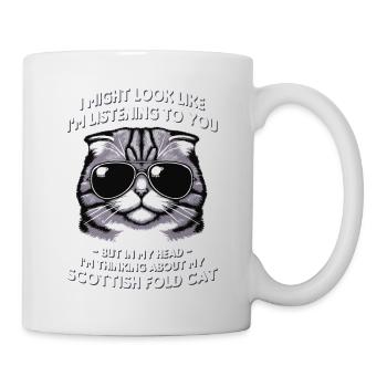 J’ai peut-être l’air de t’écouter, écossais - Mug blanc - blanc - Droite