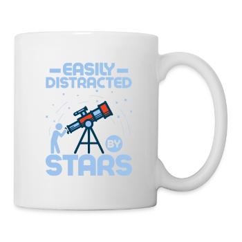 Easily Distracted By Stars Stargazer Telescope Ast - Tasse - Weiß - Rechts