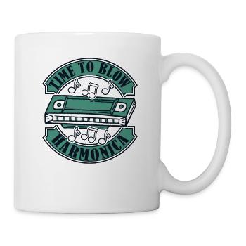 Time To Blow Harmonica Mouth Harp Harmonist - Mug - white - Right