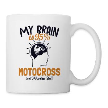My Brain is 95% Motocross Supermoto Motorcycle - Mug - white - Right