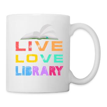 Lecture de livres de bibliothécaire de bibliothèque d’amour en direct - Mug blanc - blanc - Droite