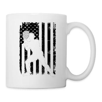 Racquetball Joueur de racquetball drapeau américain - Mug blanc - blanc - Droite