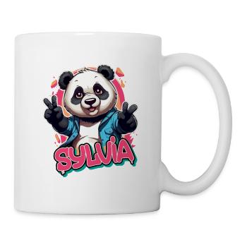 SYLVIA - Beautiful girl name with cool panda - Mug - white - Right