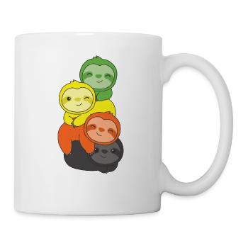 aromantic Flagge Pride LGBTQ süßer Faultier Haufen - Tasse - Weiß - Rechts