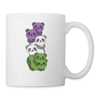 Genderqueer Drapeau Pride LGBTQ Panda mignon - Mug blanc - blanc - Droite