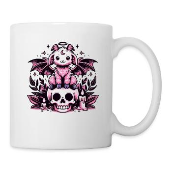 Kawaii Pastel Goth Mignon Effrayant Chèvre Chauve-Souris - Mug blanc - blanc - Droite