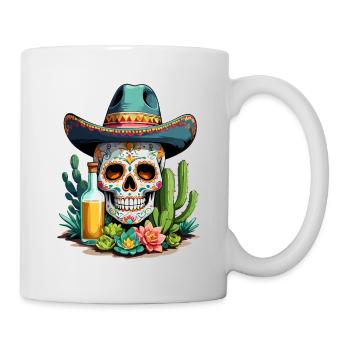 Sugar Skull Mexique Tequila Cinco de Mayo Célébration - Mug blanc - blanc - Droite