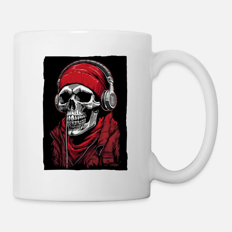 Hip-Hop Skull Rap - Mug - white