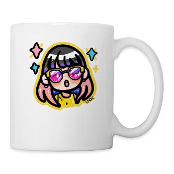Chibi anime girl with glasses - Mug - white - Right