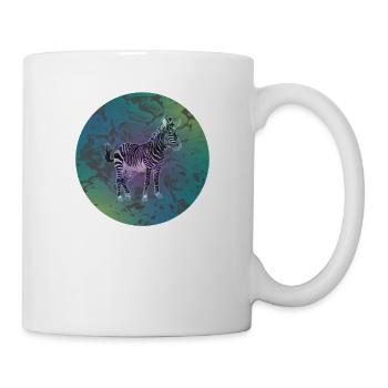 Retro Zebra Kreis Lustige Streifen Tier Cool Wortspiel - Tasse - Weiß - Rechts