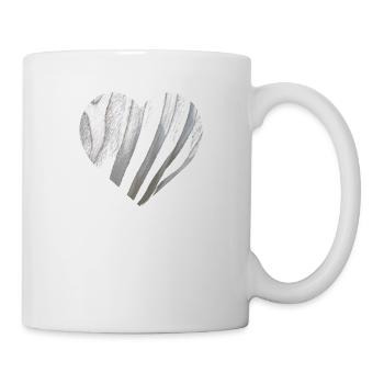 Zebra Herz Lustige Streifen Symbol Afrikanisches Tier - Tasse - Weiß - Rechts
