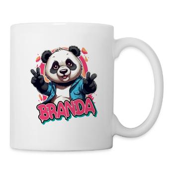 BRANDA - Beautiful Girl Name with Cool Panda - Mug - white - Right