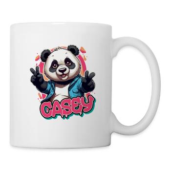 CASEY - Beau nom de fille avec Panda cool - Mug blanc - blanc - Droite
