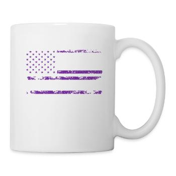 Land der Freien, weil mein Papa mutig ist - Tasse - Weiß - Rechts