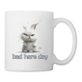 Jeu de mots drôle Bad Hare day lapin drôle - Mug blanc - blanc - Droite