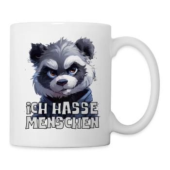 Funny panda bear with saying I hate people - Mug - white - Right