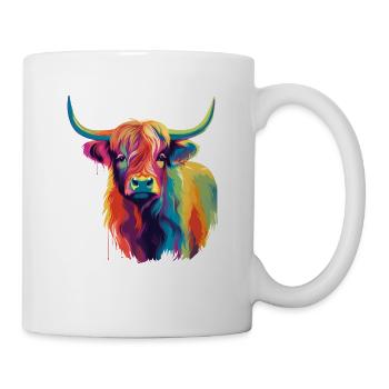 Colorful Pop Art Highland Cow - Mug - white - Right