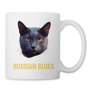 Chat bleu russe Russisch Blau Katze - Mug blanc - blanc - Droite