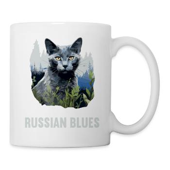 Chat bleu russe Russisch Blau Katze - Mug blanc - blanc - Droite
