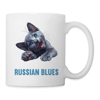 Chat bleu russe Russisch Blau Katze - Mug blanc - blanc - Droite