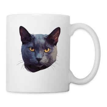 Chat bleu russe Russisch Blau Katze - Mug blanc - blanc - Droite