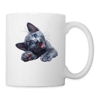 Chat bleu russe Russisch Blau Katze - Mug blanc - blanc - Droite