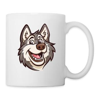 Alaskan Malamute Geschenk | Cartoon Artwork - Tasse - Weiß - Rechts