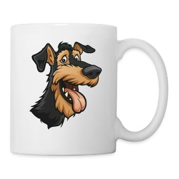 Airedale Terrier Geschenk | Cartoon Artwork - Tasse - Weiß - Rechts