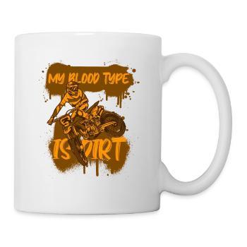 Mon groupe sanguin est Dirt Motorcycle Racing Supermoto - Mug blanc - blanc - Droite