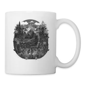 Vintage Hirsch Retro 80er 90er Wild Rotwild Elch - Tasse - Weiß - Rechts