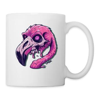 Funny and scary horror zombie flamingo - Mug - white - Right