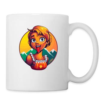 Traditionelle Dirndl Maid - Tasse - Weiß - Rechts
