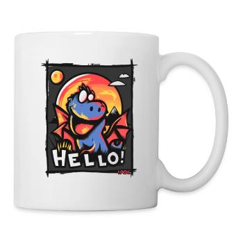 Adorable and funny dragon, hello - Mug - white - Right